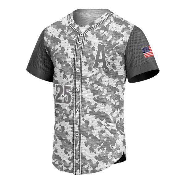 Camo Button Down Baseball Jersey