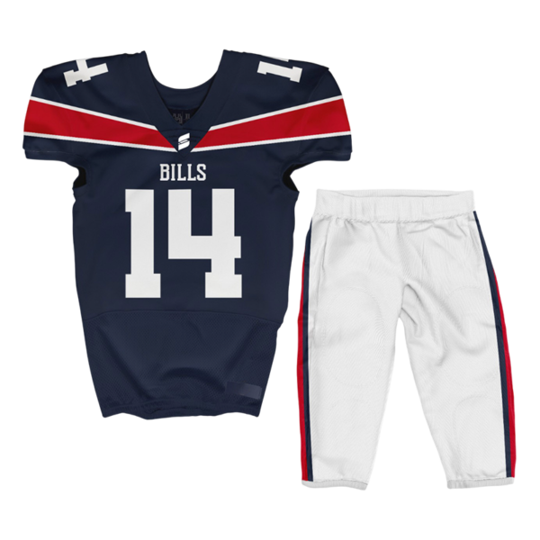 Custom Football Jerseys – Bills Style Tackle Football Uniform.