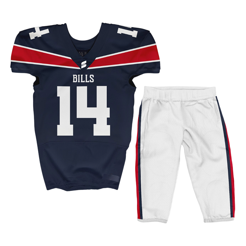 Custom Football Jerseys – Bills Style Tackle Football Uniform.