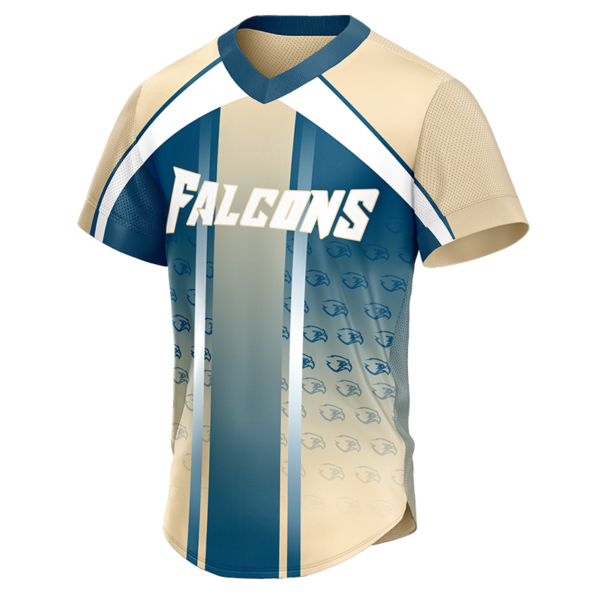 Falcons Custom Gradient Jersey – Beige and Blue Pullover.