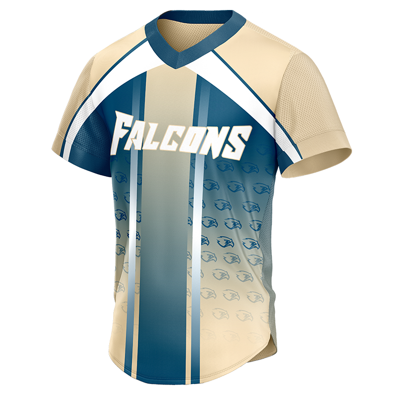 Falcons Custom Gradient Jersey – Beige and Blue Pullover.