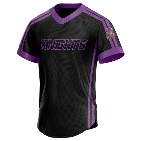 Knights Custom Team Jersey – Black and Purple Pullover Design
