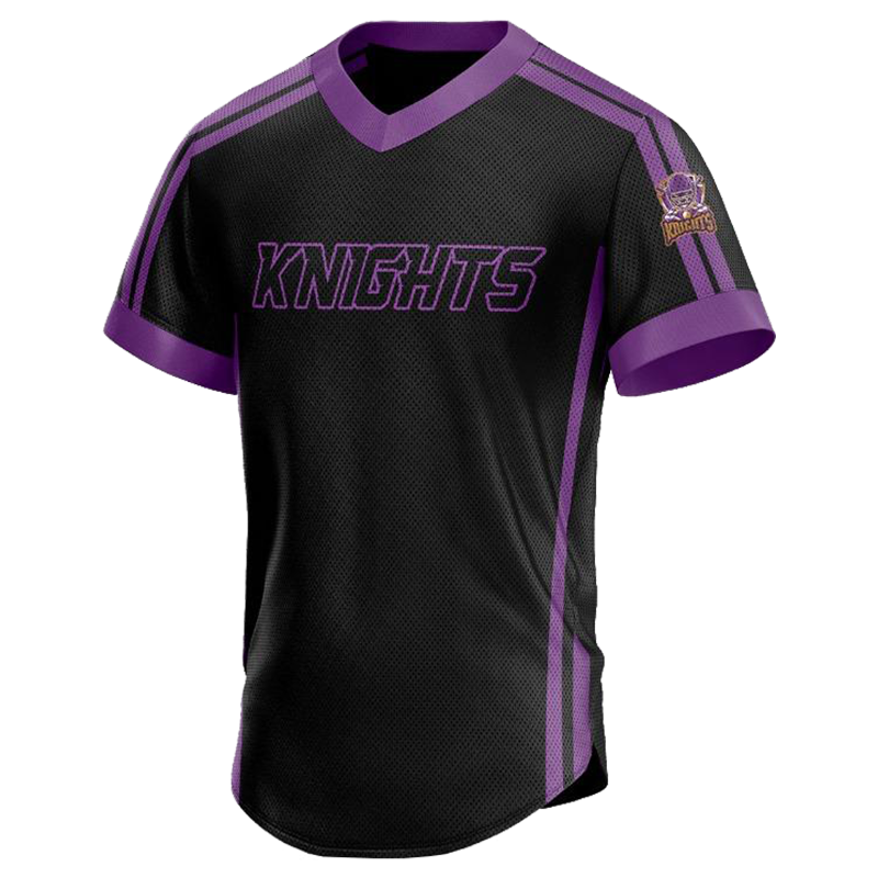 Knights Custom Team Jersey – Black and Purple Pullover Design