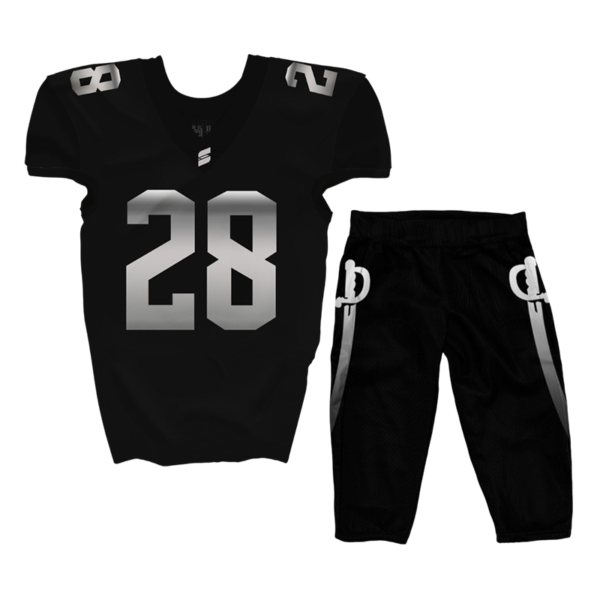 Black Silver Football Jersey – Custom Tackle Football Uniform by Capra