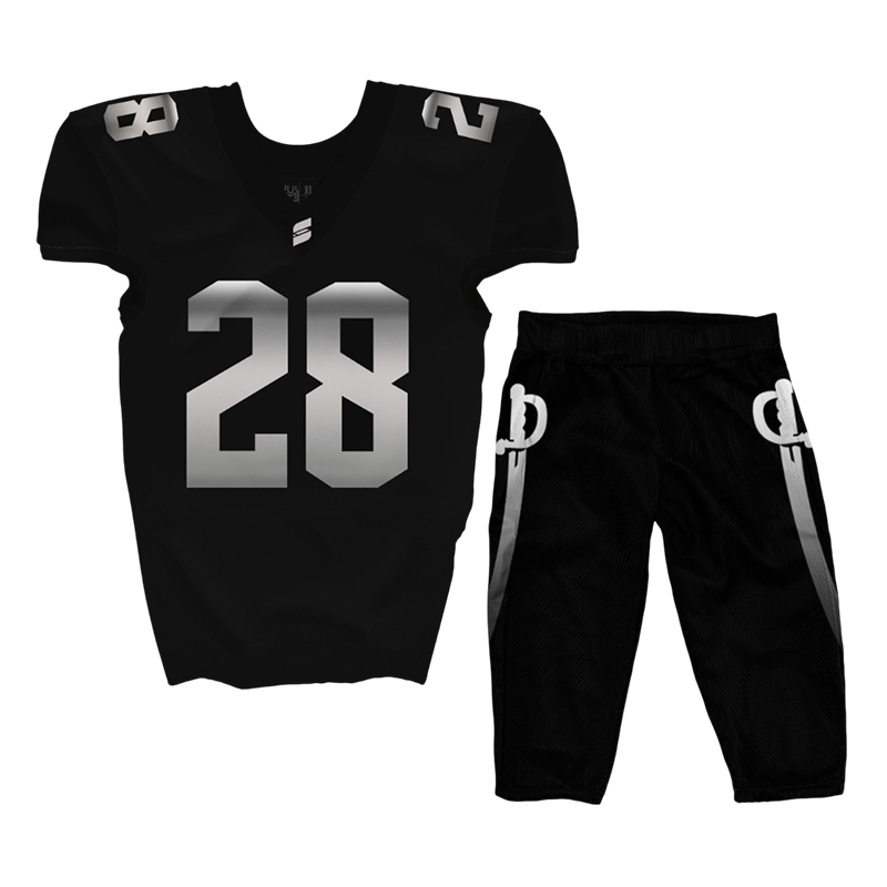 Black Silver Football Jersey – Custom Tackle Football Uniform by Capra