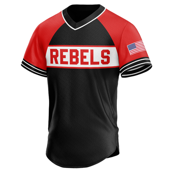 Rebels Custom Pullover Jersey – Red Black USA Flag Edition