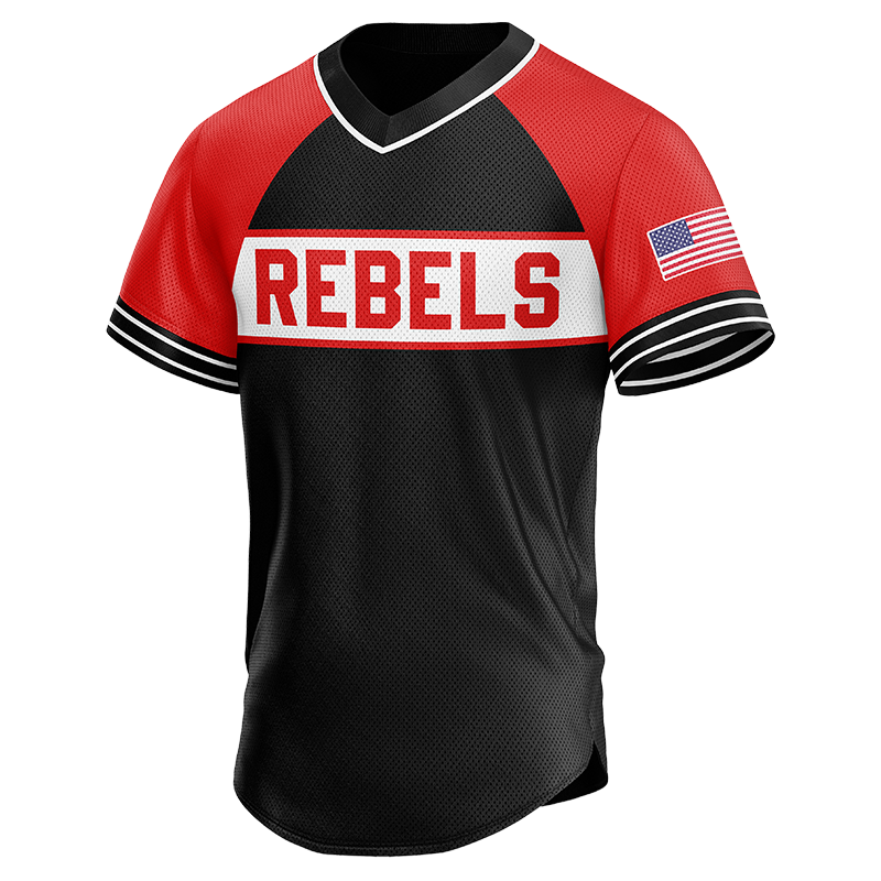 Rebels Custom Pullover Jersey – Red Black USA Flag Edition