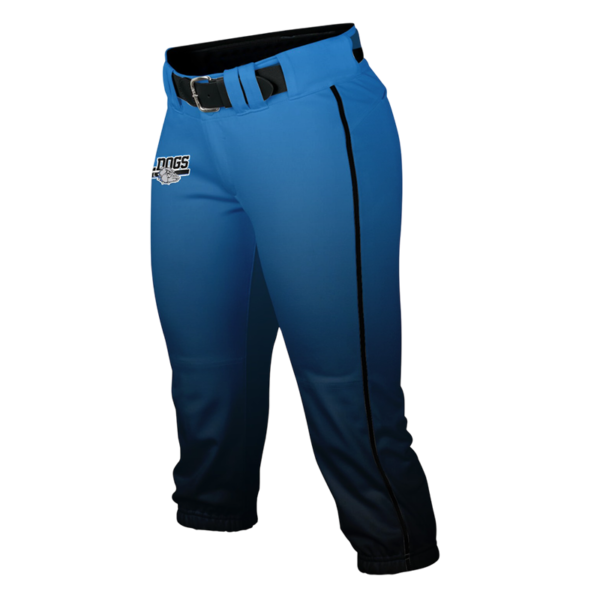 Custom Softball Away Pants – Blue to Black Gradient Knicker Fit