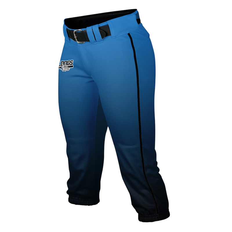 Custom Softball Away Pants – Blue to Black Gradient Knicker Fit