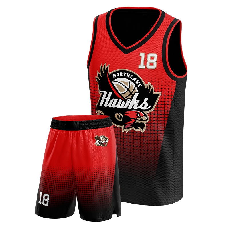 Custom Red and Black Bay Hawks uniforms