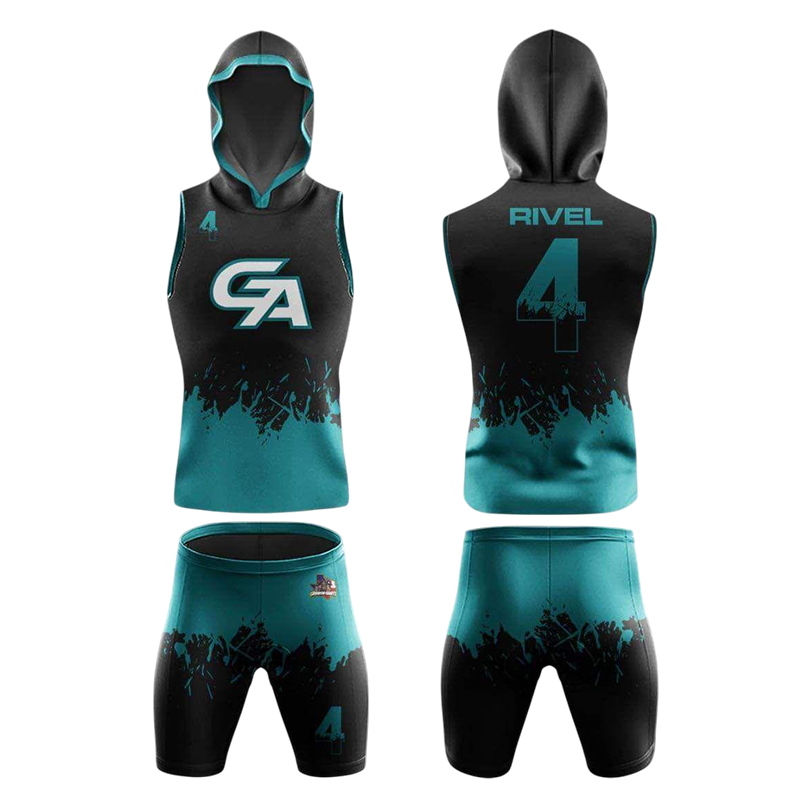 Custom Flag Football Uniform GA Black and Teal by Capra Sports