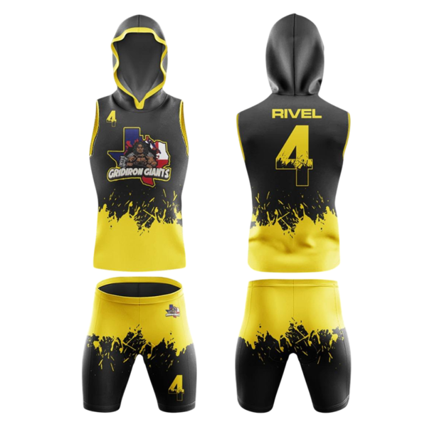 Custom Flag Football Uniform – Gridiron Giants Black Yellow by Capra Sports
