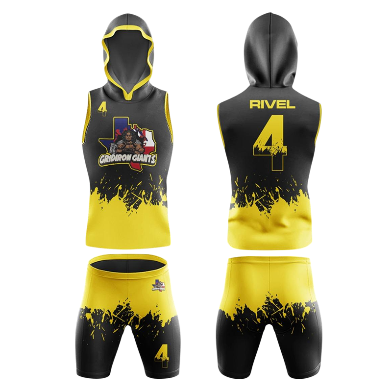 Custom Flag Football Uniform – Gridiron Giants Black Yellow by Capra Sports