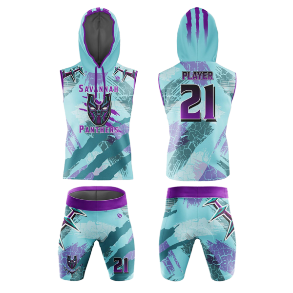 Savannah Panthers 7v7 Uniform – Custom Sleeveless Football Set with Hood