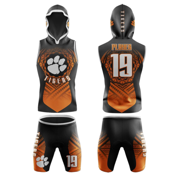 Tigers 7v7 Football Uniform – Orange and Black Flag Football Set