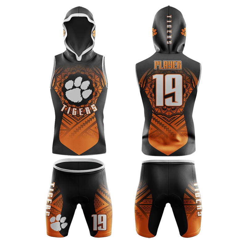 Tigers 7v7 Football Uniform – Orange and Black Flag Football Set